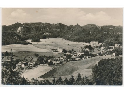 14 - Děčínsko, Jetřichovice, celkový pohled, cca 1954