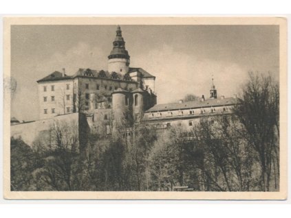 32 - Liberecko, Frýdlant, pohled na zámek a hrad, cca 1952