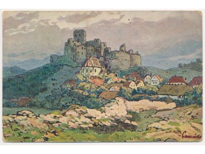 28 - Klatovsko, Rabí, pohled na město s hradem, cca 1911