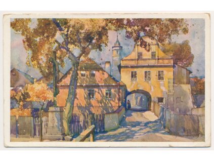 15 - Domažlice, J. Šetelík "Před brankou", cca 1930