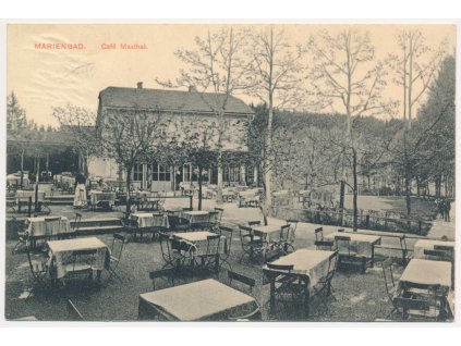 08 - Chebsko, Mariánské Lázně, Café Maxthal, zahradní restaurace, 1921