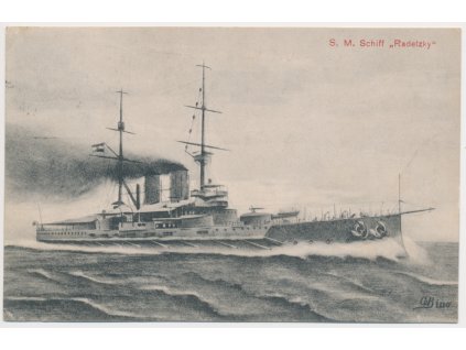 S. M. Schift "Radetzky", celkový pohled na bitevní loď, cca 1911