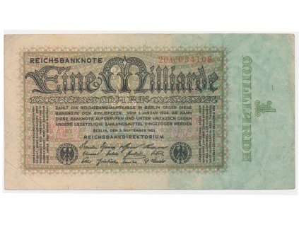 Německo, 1 000 000 000 Marek, 1923, stav 2