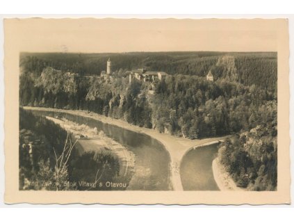 46 - Písecko, Zvíkov, Stok Vltavy s Otavou, cca 1941