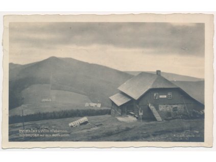 58 - Semilsko, Rokytno, Chata Dvoračky s Vlčím hřebenem, cca 1924