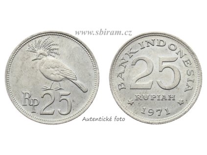 Indonésie, mince 25 Rupiah, 1971, stav 1/1...viz autentické foto
