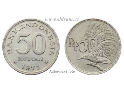 Indonésie, mince 50 Rupiah, 1971, stav 1/1...viz autentické foto