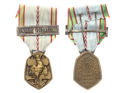 Francie, AE Medaile osvobození, 1939/1945, bronz, stuha se štítkem Engaté Volontaire (Dobrovolník), stav 1/1/1