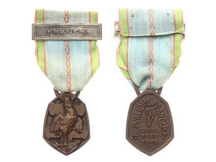 Francie, AE Medaile osvobození, 1939/1945, bronz, stuha se štítkem  France, stav 1/1/1