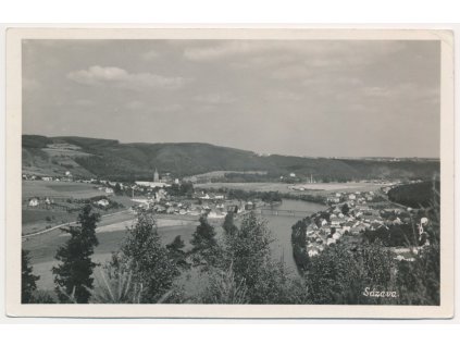 01 - Benešovsko, Sázava, celkový pohled na město, cca 1941