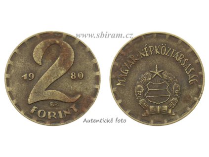 Maďarsko, mince 2 Forint, 1980 BP...viz autentické foto
