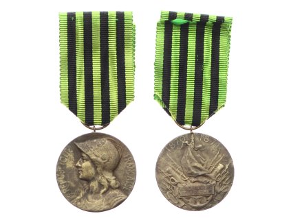 Francie, AE pamětní medaile, Za obranu vlasti, 1870/1871, stuha bez štítku, stav 1/1/1