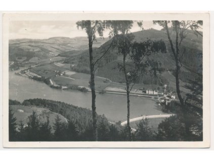 71 - Vsetínsko, Bystřička, pohled na údolní přehradu, cca 1942