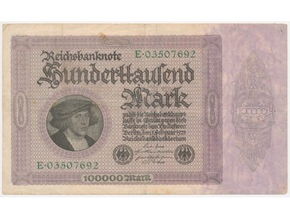 Německo, 100 000 Marek, 1923, oběhový stav
