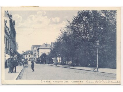 26 - Karvinsko, Český Těšín, oživený most přes Olzu, cca 1927