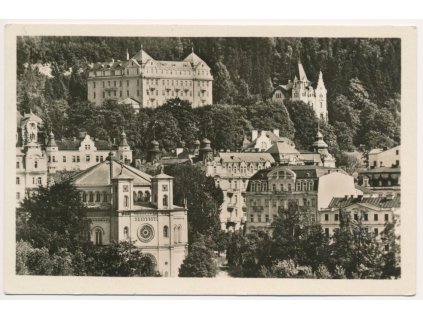 08 - Chebsko, Mariánské Lázně, pohled na lázeňské město, cca 1952
