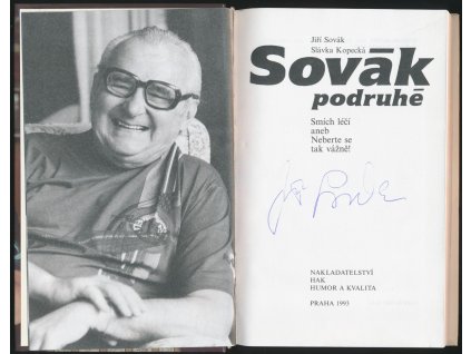 Sovák Jiří (1920-2000), knižní publikace podpisem, nedatováno