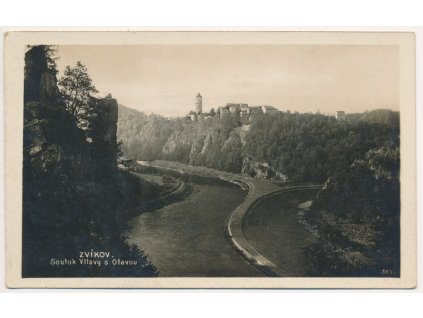 46 - Písecko, Zvíkov, Soutok Vltavy s Otavou, cca 1928