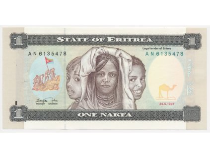 Eritrea, 1 Nakfa, 1997, stav UNC