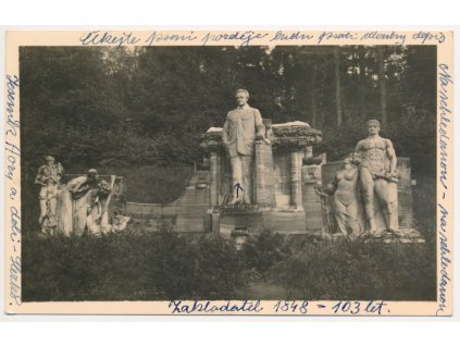 21 - Jeseník, Lázně Jeseník, Priessnitzův pomník, cca 1952