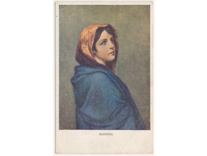 Náboženská pohlednice, Madonna, cca 1917