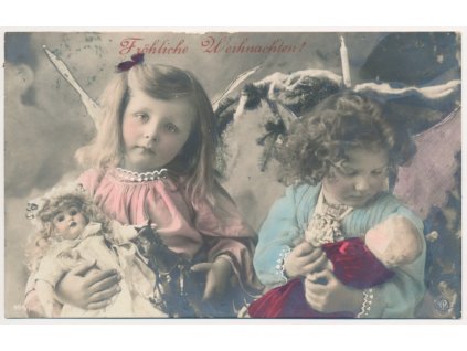 Vánoční přání, Holčičky a jejich panenky, 1905