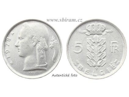 Belgie, mince 5 Frank, 1978...viz autentické foto