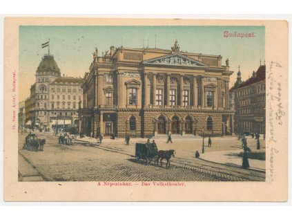 Maďarsko, Budapešť (Budapest), Divadlo (A Népszinhaz), cca 1903
