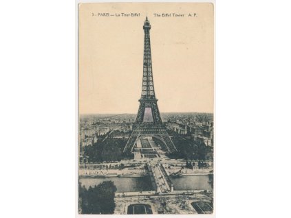 Francie, Paris (Paříž), La Tour Eiffel, Eiffelova věž, cca 1927