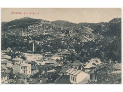 Bosna a Hercegovina, Sarajevo, Bistrik, pohled na město, cca 1914