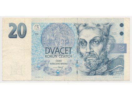ČR, 20 Kč, 1994, série A, neperforovaná, stav 2