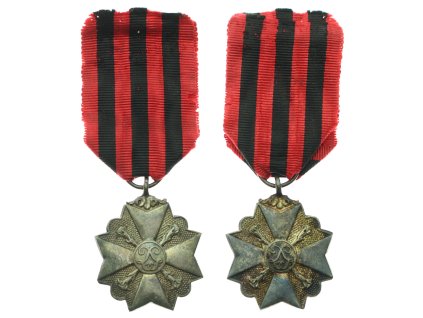 Belgie, Záslužný humanitární kříž, III. třída, stuha, stav 1/1/1