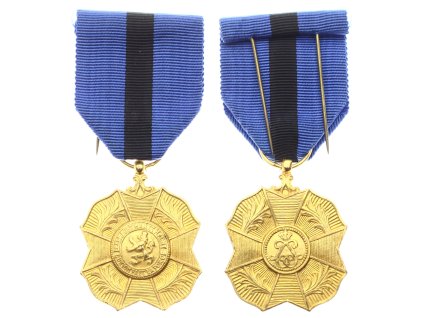 Belgie, Královský Řád Leopolda II, zlatý stupeň, stuha, stav 1/1/1