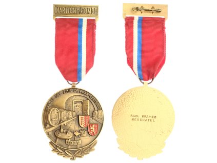 Švýcarsko, AE medaile Martigny Combe, stuha, stav 1/1/1