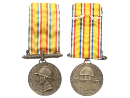 Francie, AE medaile Za zásluhy v hasičství, stuha, stav 1/1/1