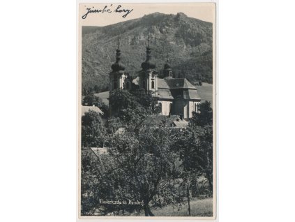 32 - Liberecko, Hejnice, pohled na kostel, cca 1930