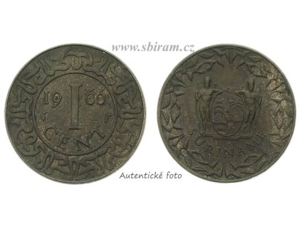 Surinam, mince 1 Cent, 1966...viz autentické foto