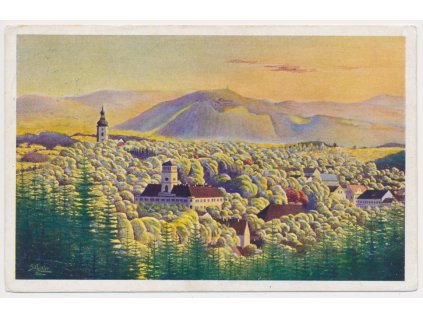 28 - Klatovsko, Stříbrné Hory, zámek Nalžovy a okolní krajina, cca 1931