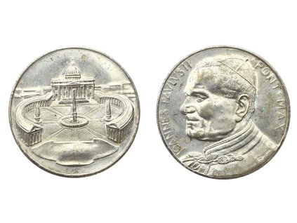 Itálie, AE pontifikační medaile Jan Pavel II., postříbřeno, průměr 35 mm