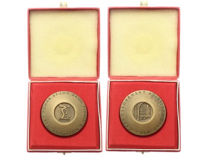ČSSR, AE plaketu Evropský atletický pohár, 1983, průměr 70 mm, původní etue, luxusní sběratelská jakost