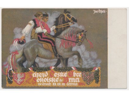 Zájezd České obce sokolské do Brna, dle orig. J. Čížka, 1914