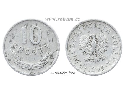 Polsko, mince 10 Groszy, 1949..viz autentické foto
