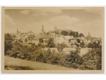 59 - Sokolovsko, Loket, pohled na město, cca 1949