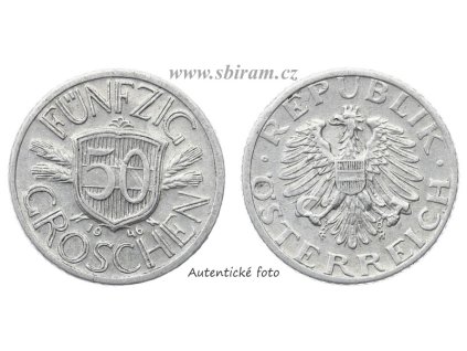 Rakousko, mince 50 Groschen, 1946...viz autentické foto