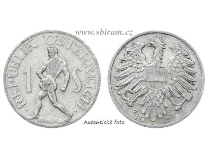 Rakousko, mince 1 Schilling, 1947...viz autentické foto
