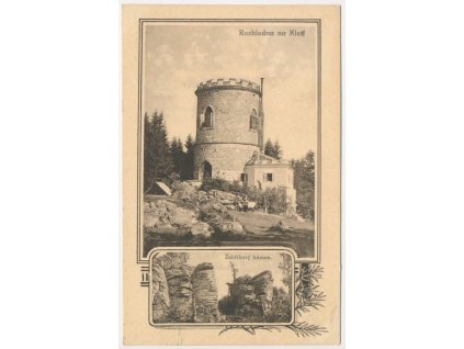 13 - Českokrumlovsko, Rozhledna na Kleti, 2 záběrová koláž, cca 1923