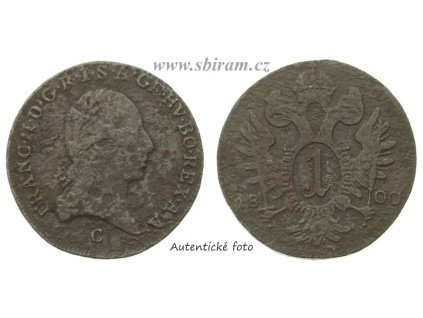 František II., mince 1 Krejcar, 1800 C...viz autentické foto