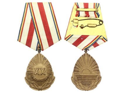 Rumunsko, Pamětní medaile XX. let osvobození vlasti, stuha, stav 1/1/1