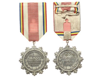 Rumunsko, Pamětní medaile XXV. let osvobození vlasti, stuha, stav 1/1/1