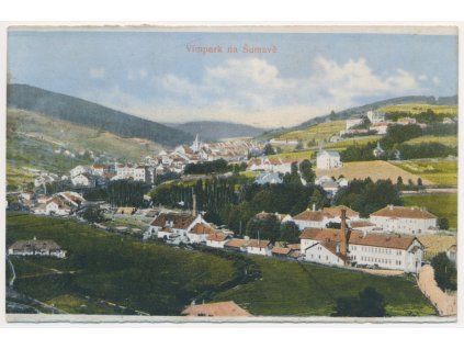 48 - Prachaticko, Vimperk, celkový pohled na město, cca 1934